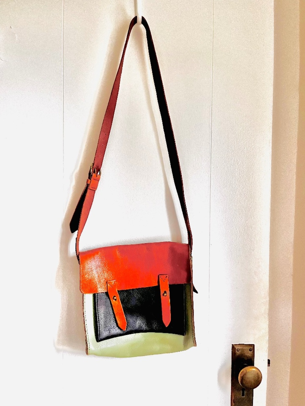 Madewell leather purse blue/green/brown